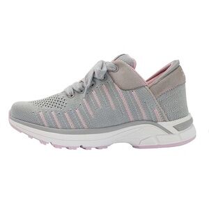 Zeba Gray Pink Knit Hands Free Slip On Women’s Back Support Comfort Sneakers 8.5